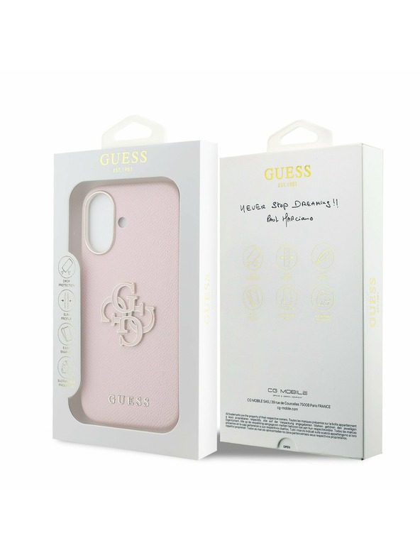 Guess Guess PU Resin Logo Задний Чехол для iPhone 17 Pink