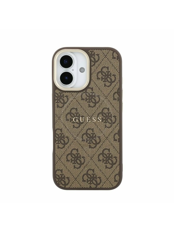 Guess Guess PU Leather 4G Gold Frame MagSafe Задний Чехол для iPhone 17 Brown