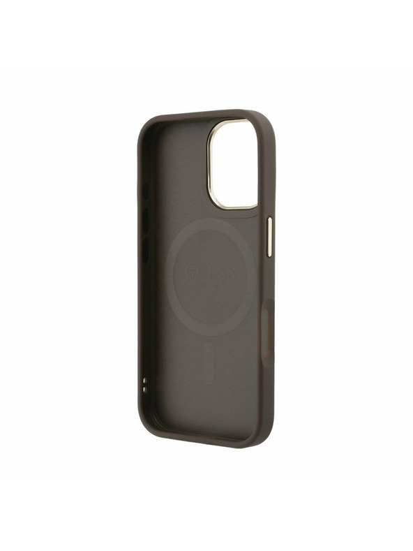 Guess Guess PU Leather 4G Gold Frame MagSafe Задний Чехол для iPhone 17 Brown
