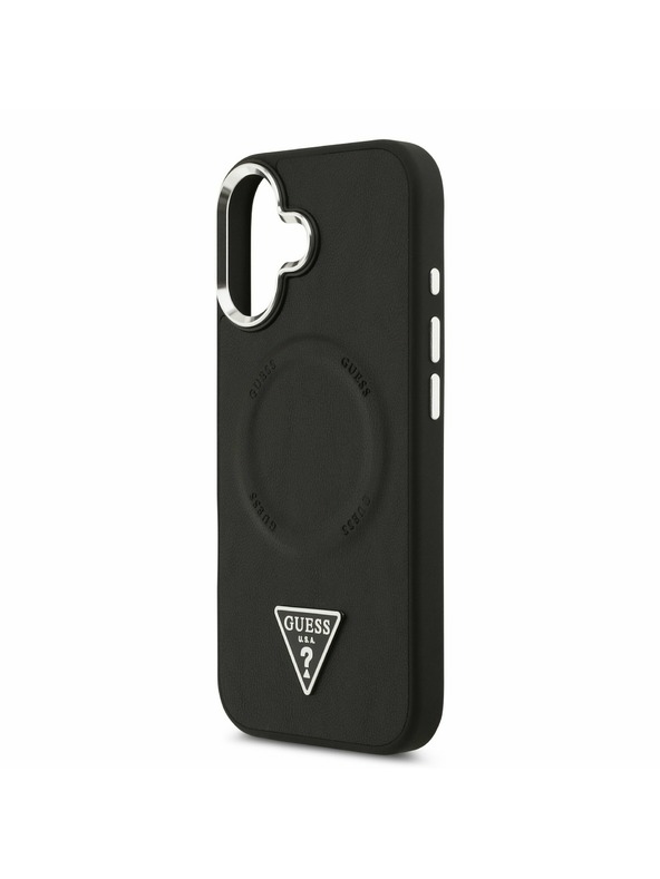 Guess Guess PU Leather Triangle Logo MagSafe Задний Чехол для iPhone 17 Black