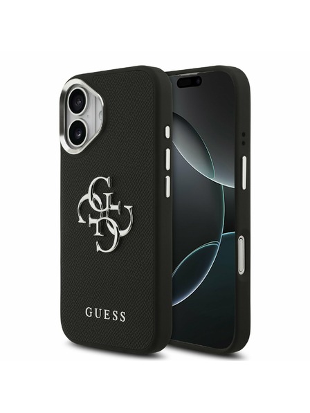 Guess Guess PU Grained 4G Metal Logo Задний Чехол для iPhone 17 Black
