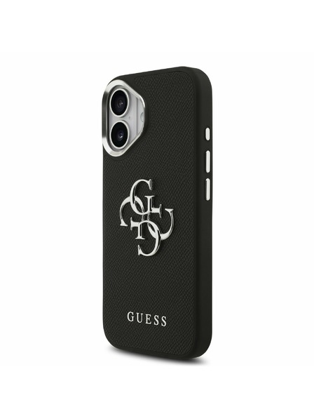 Guess Guess PU Grained 4G Metal Logo Задний Чехол для iPhone 17 Black