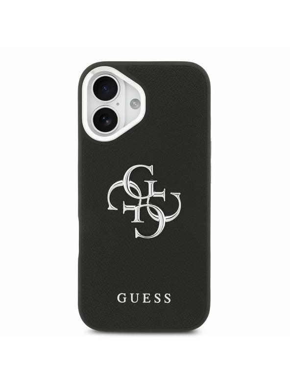 Guess Guess PU Grained 4G Metal Logo Задний Чехол для iPhone 17 Black