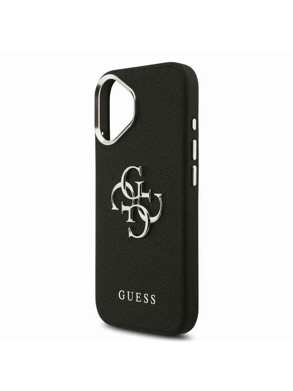 Guess Guess PU Grained 4G Metal Logo Задний Чехол для iPhone 17 Black