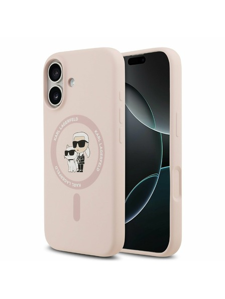 Karl Lagerfeld Karl Lagerfeld Liquid Silicone Karl and Choupette MagSafe Задний Чехол для iPhone 17 Pink