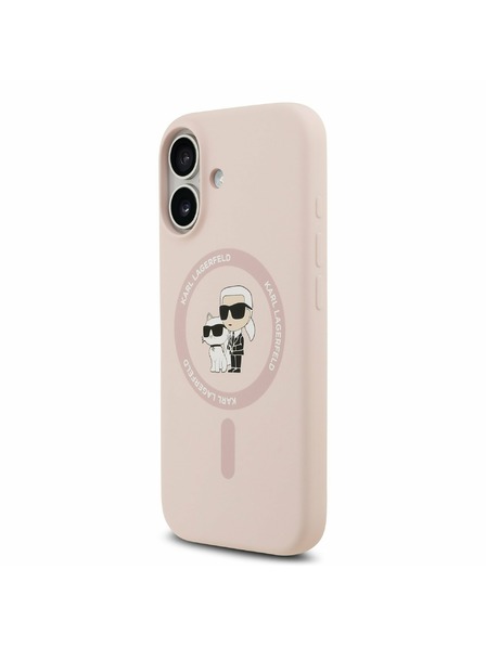 Karl Lagerfeld Karl Lagerfeld Liquid Silicone Karl and Choupette MagSafe Задний Чехол для iPhone 17 Pink