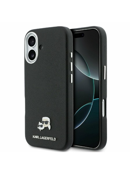 Karl Lagerfeld Karl Lagerfeld PU Karl and Choupette Heads Pins MagSafe Задний Чехол для iPhone 17 Black