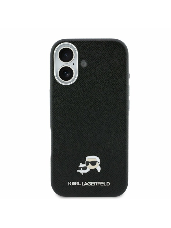 Karl Lagerfeld Karl Lagerfeld PU Karl and Choupette Heads Pins MagSafe Задний Чехол для iPhone 17 Black