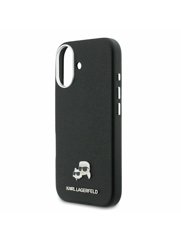 Karl Lagerfeld Karl Lagerfeld PU Karl and Choupette Heads Pins MagSafe Задний Чехол для iPhone 17 Black