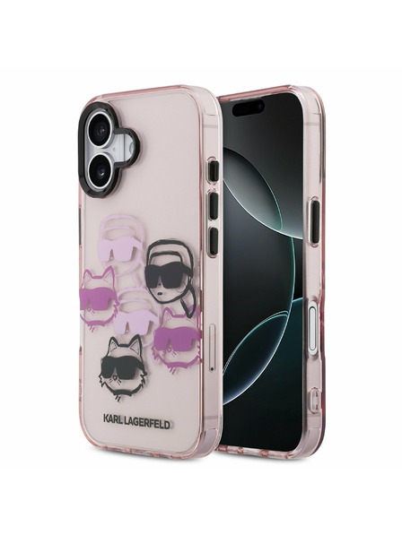Karl Lagerfeld Karl Lagerfeld IML Multi K&CH Heads Задний Чехол для iPhone 17 Pink