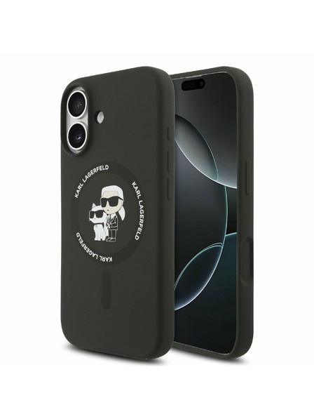 Karl Lagerfeld Karl Lagerfeld Liquid Silicone Karl and Choupette MagSafe Задний Чехол для iPhone 17 Black
