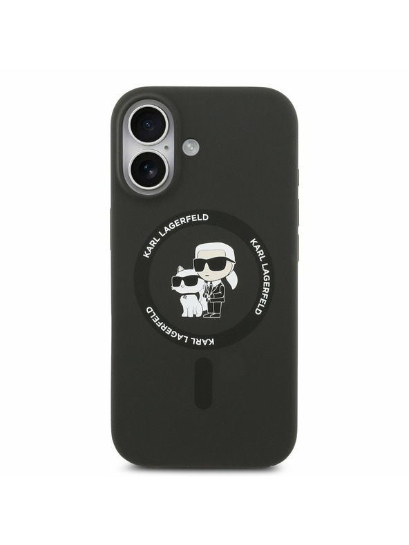 Karl Lagerfeld Karl Lagerfeld Liquid Silicone Karl and Choupette MagSafe Задний Чехол для iPhone 17 Black