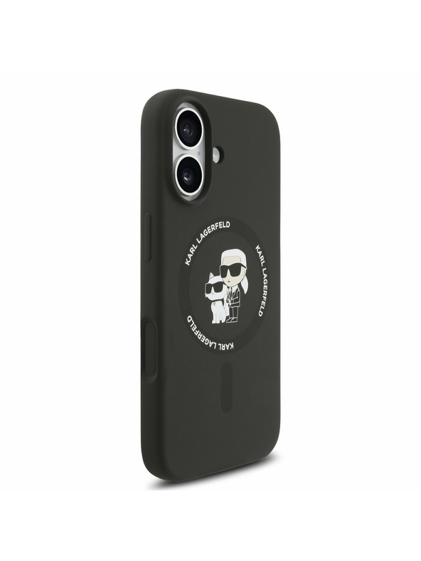Karl Lagerfeld Karl Lagerfeld Liquid Silicone Karl and Choupette MagSafe Задний Чехол для iPhone 17 Black
