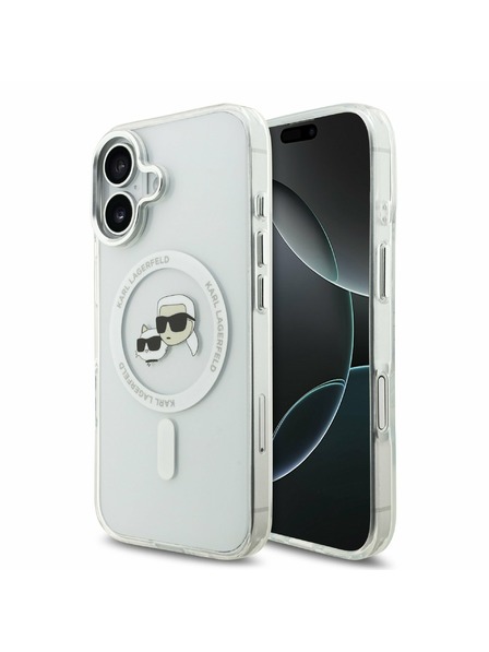 Karl Lagerfeld Karl Lagerfeld IML K&CH Heads Metal Frame MagSafe Задний Чехол для iPhone 17 Transparent