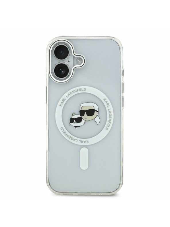 Karl Lagerfeld Karl Lagerfeld IML K&CH Heads Metal Frame MagSafe Задний Чехол для iPhone 17 Transparent