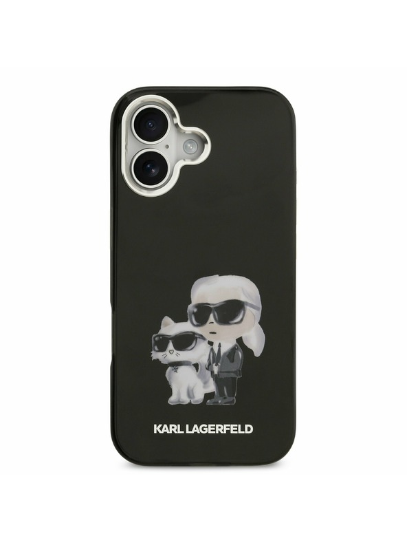 Karl Lagerfeld Karl Lagerfeld IML Aquarelle Karl and Choupette Задний Чехол для iPhone 17 Black