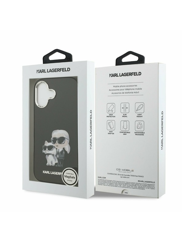Karl Lagerfeld Karl Lagerfeld IML Aquarelle Karl and Choupette Задний Чехол для iPhone 17 Black