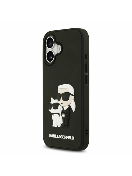 Karl Lagerfeld Karl Lagerfeld 3D Rubber Karl and Choupette Задний Чехол для iPhone 17 Black