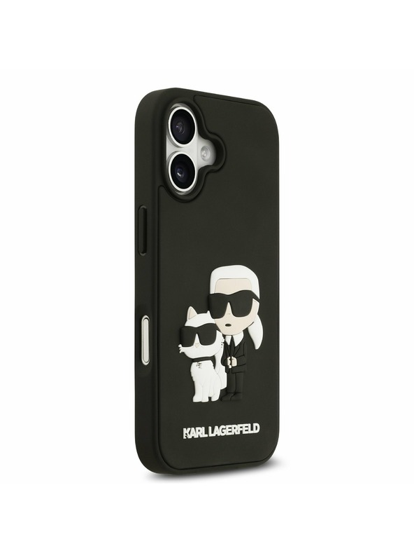 Karl Lagerfeld Karl Lagerfeld 3D Rubber Karl and Choupette Задний Чехол для iPhone 17 Black