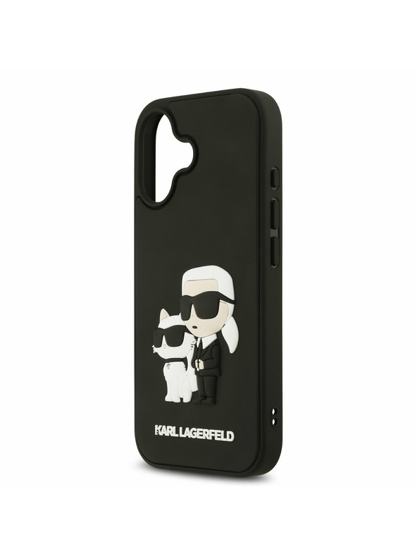 Karl Lagerfeld Karl Lagerfeld 3D Rubber Karl and Choupette Задний Чехол для iPhone 17 Black