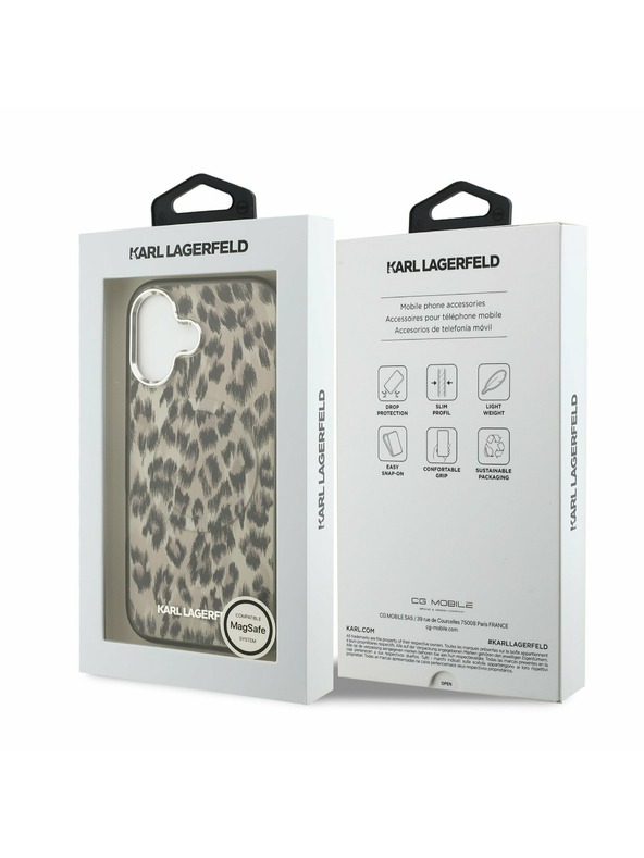 Karl Lagerfeld Karl Lagerfeld IML Leopard MagSafe Задний Чехол для iPhone 17 Brown