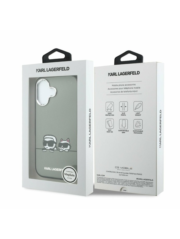 Karl Lagerfeld Karl Lagerfeld IML K&CH Heads Logo MagSafe Задний Чехол для iPhone 17 Black