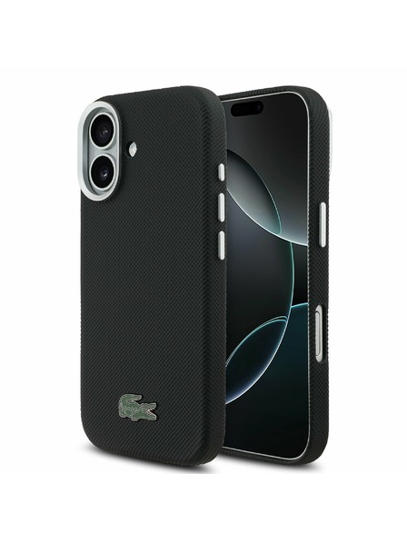 Lacoste Lacoste PVC Iconic Petit Pique Metal Logo MagSafe Задний Чехол для iPhone 17 Black