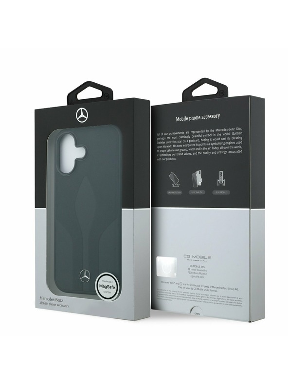 Mercedes Mercedes Leather The Move MagSafe Задний Чехол для iPhone 17 Black