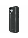 Mercedes Mercedes Leather Star Pattern and Stripes MagSafe Задний Чехол для iPhone 17 Black/White