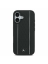 Mercedes Mercedes Leather Star Pattern and Stripes MagSafe Задний Чехол для iPhone 17 Black/White