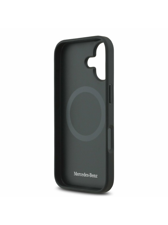 Mercedes Mercedes Leather Star Pattern and Stripes MagSafe Задний Чехол для iPhone 17 Black/White