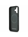 Mercedes Mercedes Leather Star Pattern and Stripes MagSafe Задний Чехол для iPhone 17 Black/White