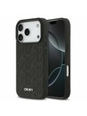 DKNY DKNY PU Leather Grid Pattern Magsafe Заден Калъф за iPhone 17 Pro Черен