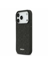 DKNY DKNY PU Leather Grid Pattern Magsafe Заден Калъф за iPhone 17 Pro Черен