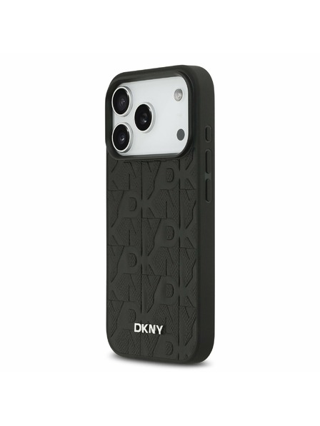 DKNY DKNY PU Leather Grid Pattern Magsafe Заден Калъф за iPhone 17 Pro Черен