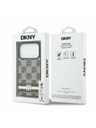 DKNY DKNY PU Leather Checkered Pattern and Stripe Заден Калъф за iPhone 17 Pro Черен