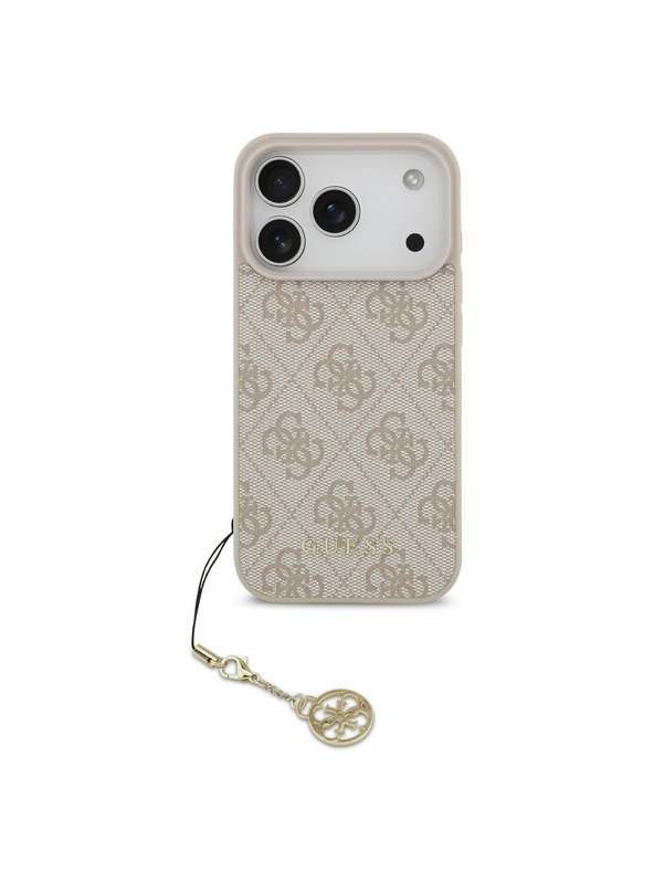 Guess Guess 4G Charm MagSafe Заден Калъф за iPhone 17 Pro Tone on Tone Розов