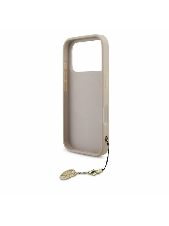 Guess Guess 4G Charm MagSafe Заден Калъф за iPhone 17 Pro Tone on Tone Розов