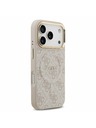 Guess Guess PU Leather 4G Gold Frame MagSafe Заден Калъф за iPhone 17 Pro Розов