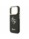Guess Guess PU Grained 4G Logo Stand Camera Frame Заден Калъф за iPhone 17 Pro Черен