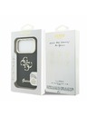 Guess Guess PU Grained 4G Logo Stand Camera Frame Заден Калъф за iPhone 17 Pro Черен