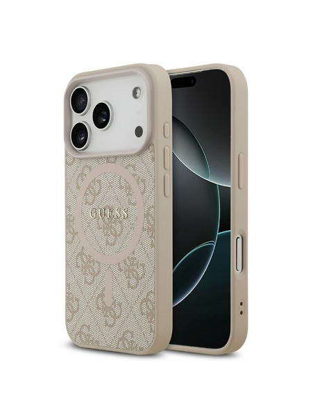 Guess Guess PU Leather 4G Colored Ring MagSafe Заден Калъф за iPhone 17 Pro Розов