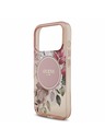 Guess Guess IML Flowers Strap MagSafe Заден Калъф за iPhone 17 Pro Розов