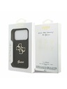 Guess Guess PU Fixed Glitter 4G Metal Logo Заден Калъф за iPhone 17 Pro Черен
