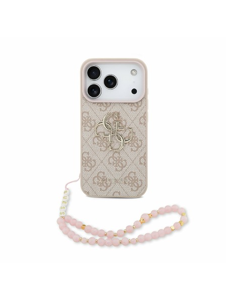 Guess Guess PU 4G Metal Logo Strap Заден Калъф за iPhone 17 Pro Розов
