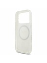 Guess Guess IML Flowers Allover Strap MagSafe Заден Калъф за iPhone 17 Pro Бял