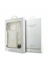 Guess Guess IML Flowers Allover Strap MagSafe Заден Калъф за iPhone 17 Pro Бял