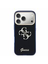 Guess Guess IML 4G Script Metal Logo Заден Калъф за iPhone 17 Pro Син