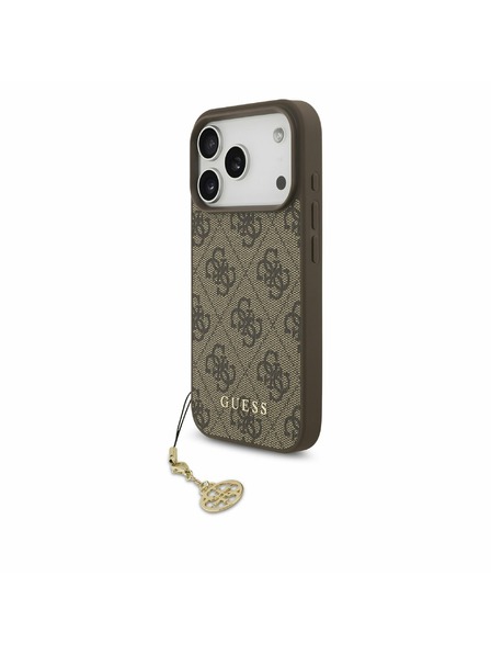 Guess Guess 4G Charm MagSafe Заден Калъф за iPhone 17 Pro Tone on Tone Кафяв