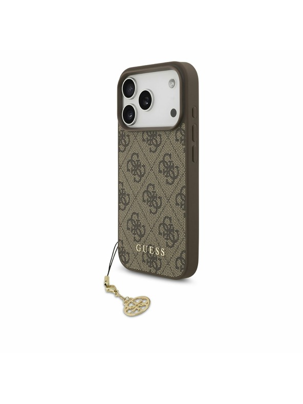 Guess Guess 4G Charm MagSafe Заден Калъф за iPhone 17 Pro Tone on Tone Кафяв